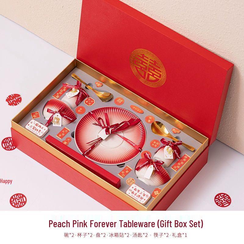 Pine Rhyme Clear Elegant Ceramic Wedding Gift Set