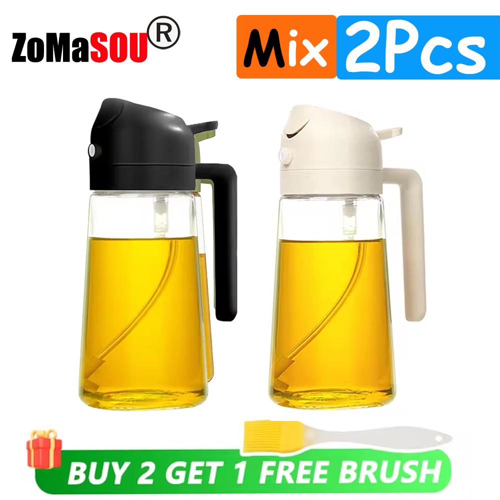 1-4Pc 2-in-1 Sprayer Pourer Oil Empty Bottle Plastic Oil Container Dispenser Vaporizer Kitchen Barbecue Camping Cooking Utensils 4