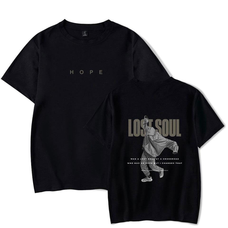 NF Koszulka HOPE Lost Soul Tee Nadruk Raper Koszulka Unisex Moda Codzienna Krótki Rękaw Koszulka Merch HipHop