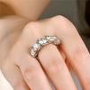 European American 925 Sterling Silver Rhodium Plated Prong Set Brilliant Cut Moissanite Women's Ring D Color High-End Luxury