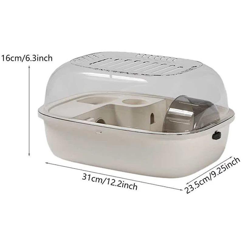 Double Layer Hamster Cage,Large Space VisibleSmall Animal Carrier Breathable Translucent PetTransport Box for Animal Transport