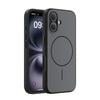 KEKLLE Colorblock Magnetic Case for iPhone 16 Plus MagSafe Skin-Feel Shockproof Protective Cover Graphite Black
