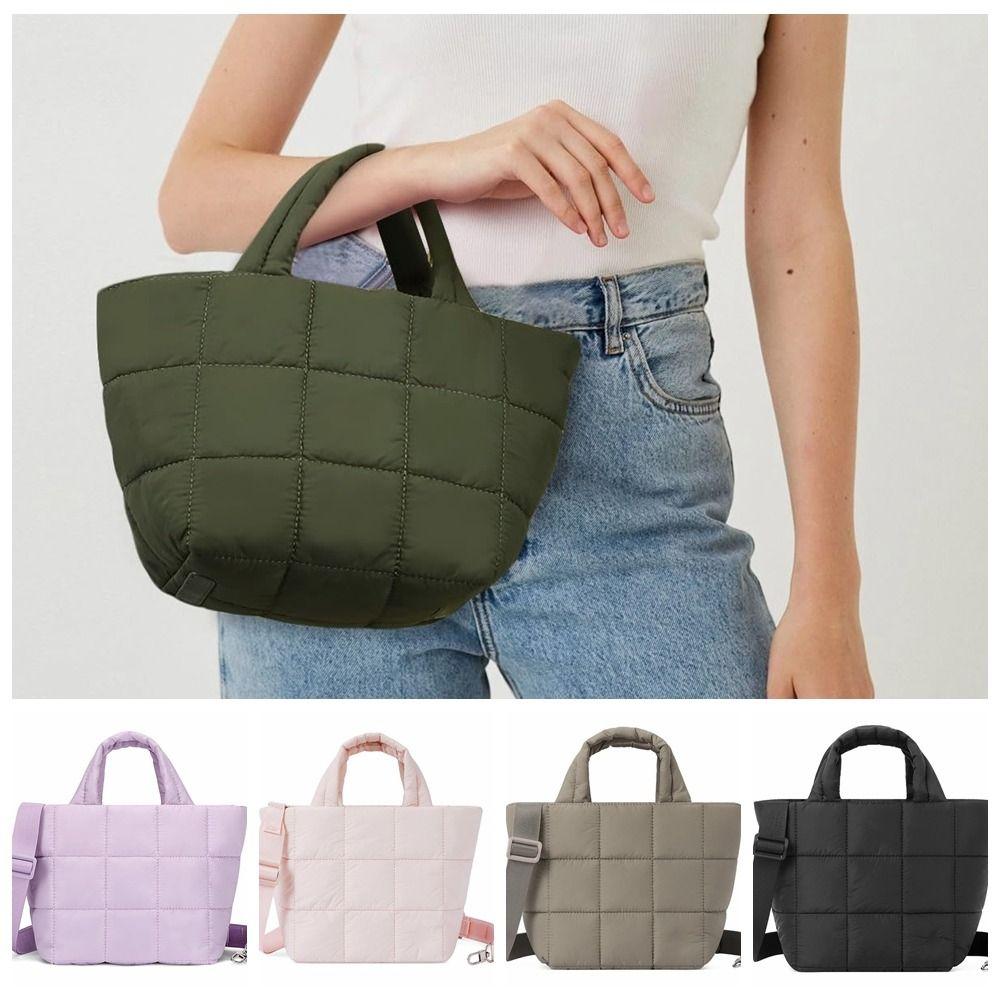 Nylon Crossbody-veske Vattert Skulderveske Lett Puffer-veske Arbeid