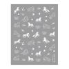 Chinese Style 5D Black and White Galloping Horses Cartoon Nail Stickers - He1711