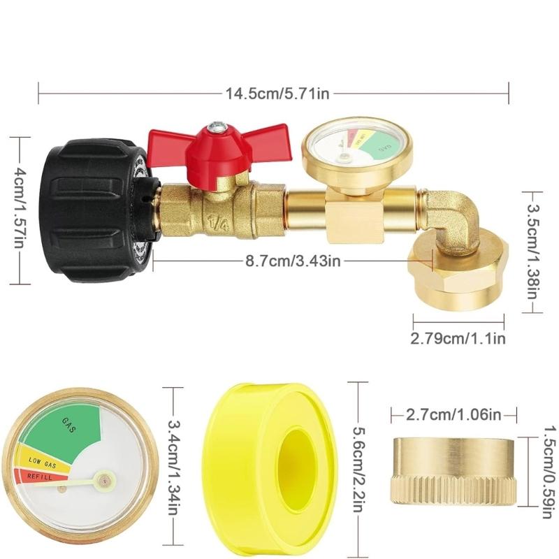 Multifuntional Propanes Grills Connectors Quick Attachs Propanes Conversion Fitting Metal Texture for BBQ Setuping
