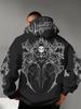 Men's Winter-spring Hooded Sweatshirt with Skull Pattern for Casual Roller Skating Hip-hop Streetwear Punk Gothic Style Hooded