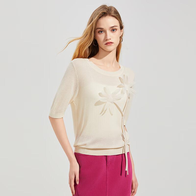 Women's Round Neck Short Sleeve Knit Top