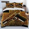 3D Rifle Revolver Cartridge Gun Comforter Bedding Set,Duvet Cover Bed Set Quilt Cover Pillowcase,King Queen Size Bedding Set