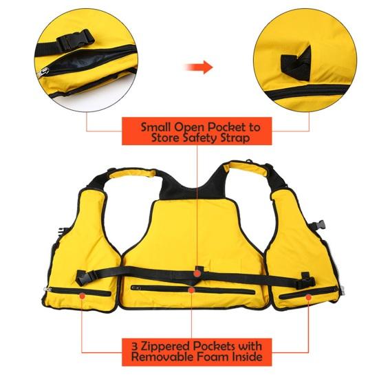 Flytende Klær Flerlommedesign Seiling Fiske Vest Justerbart Bånd Refleksstriper Sikkerhetsskilt Redningsvest