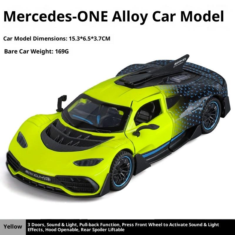 1:32 Scale Amg One Sports Car Model - Alloy Diecast Vehicle With Opening Doors Sound Light Effects Pull Back Power Kids Toy Car