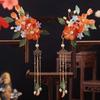Tassel Hanfu Hair Stick Earring Flower Hair Comb Chinese Style Hairpin Set  Girl Hair Accessories
