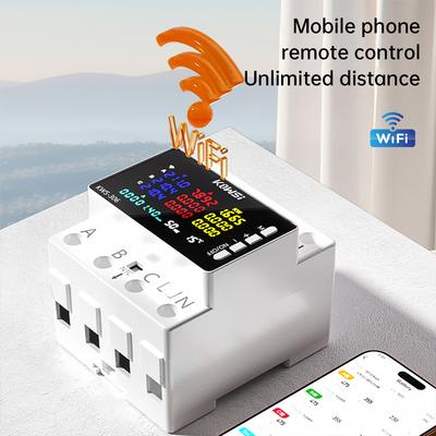 AC85-290V 80A למפסק חכם Tuya WIFI תלת פאזי 4 חוטים מונה מתח מסילה מונה אנרגיה KWH שליטה מרחוק באפליקציה