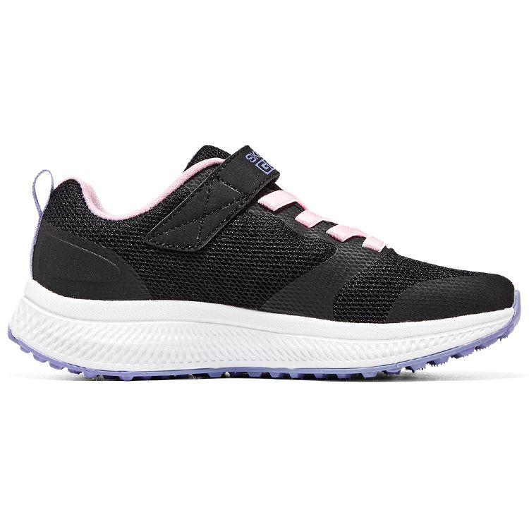 Skechers Girls Lace-Up Comfortable Simple Shock Absorbing Durable Low-Top Running Shoes Kids sneakers Black Purple 302409L-BKMT