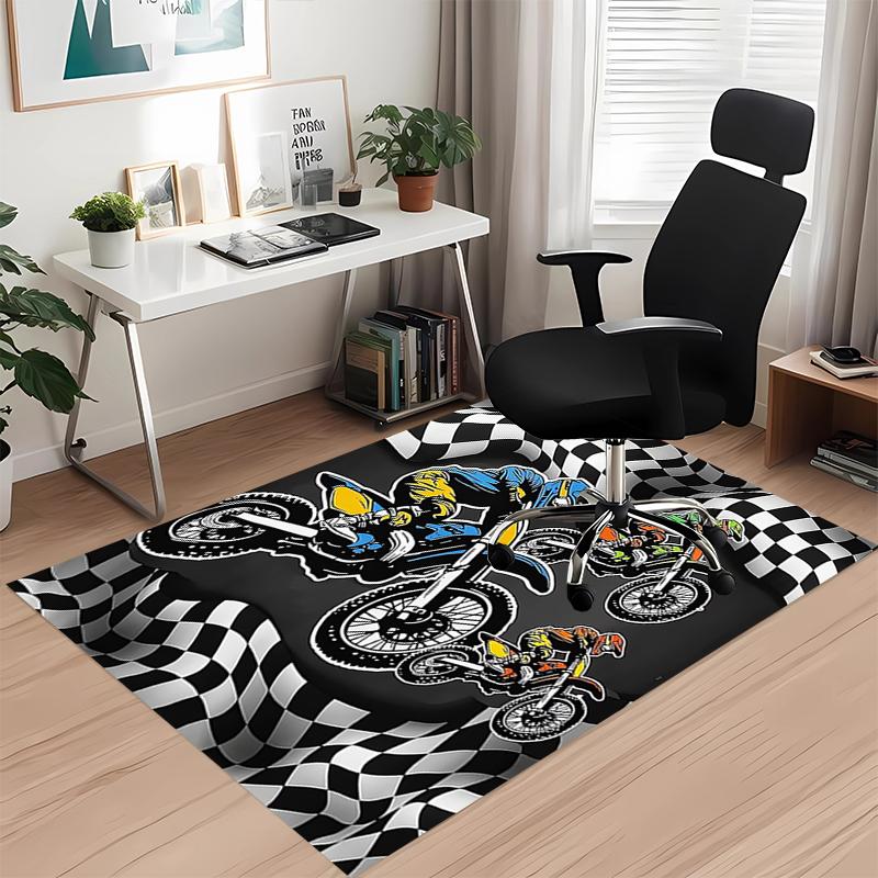 off-road motorcycles Printed Carpet, for Office Chair Living Room Bedroom Kitchen Room Decor Gifts.