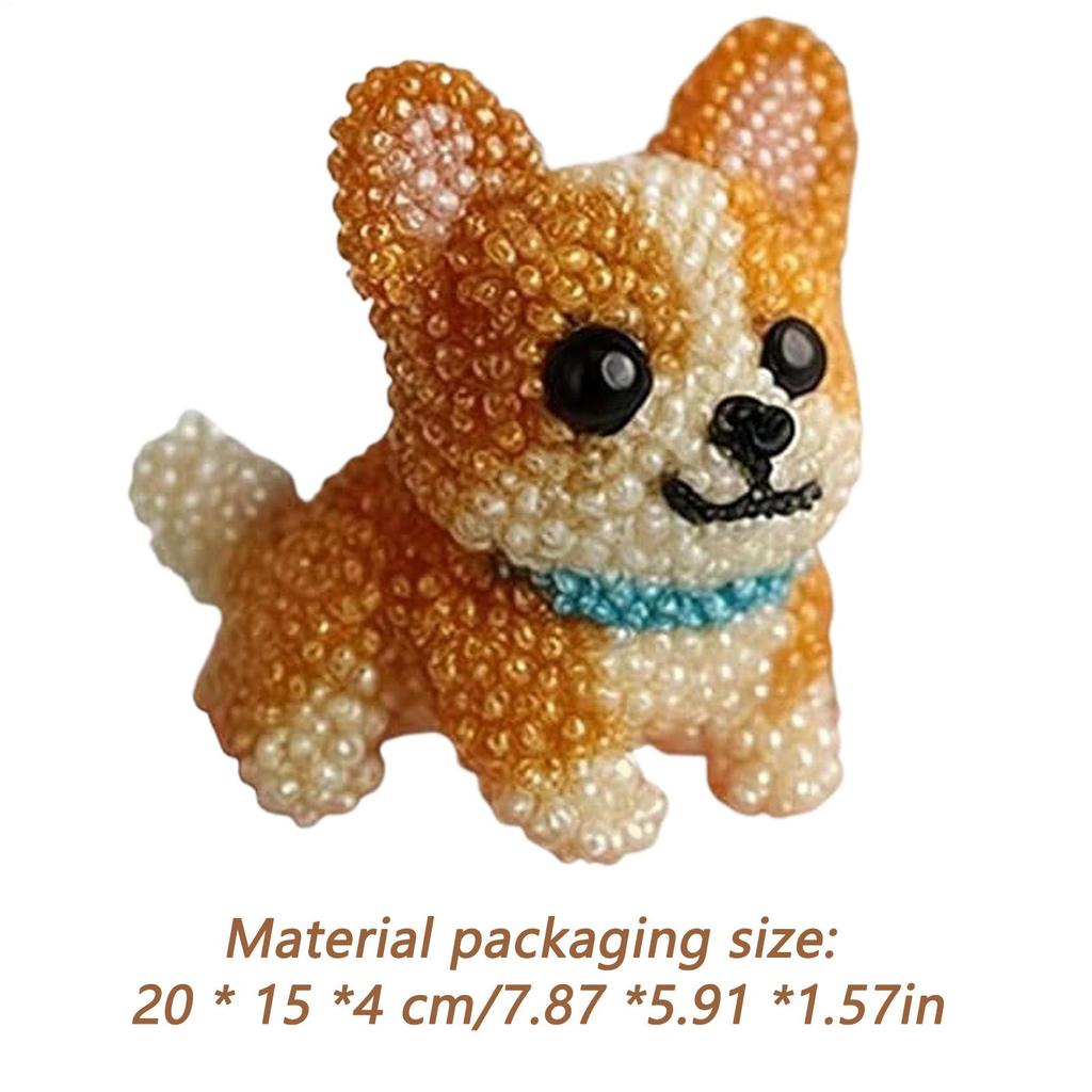Bead Embroidery Kit Three-Dimensional Dog Animal Bead Embroidery Kit Ornament Making Sewing Art Complete Accessories For Animal