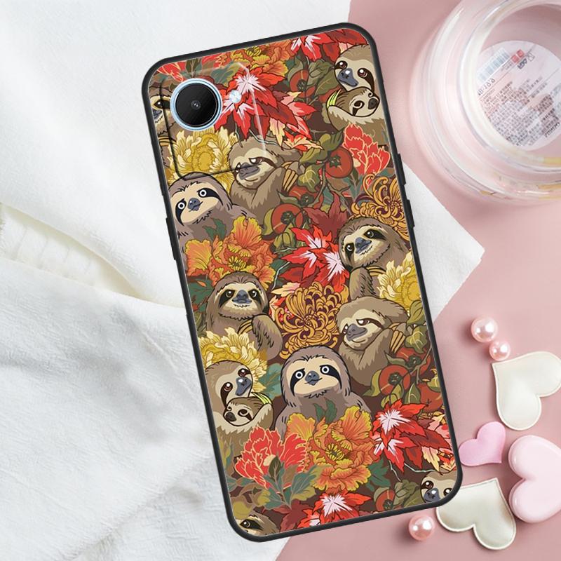 Cute Sloth Animal For Realme 14 10 11 12 13 Pro Plus GT 6 5 6T GT7 Pro C61 C55 C53 C51 C21Y C25S C75 C67 Case