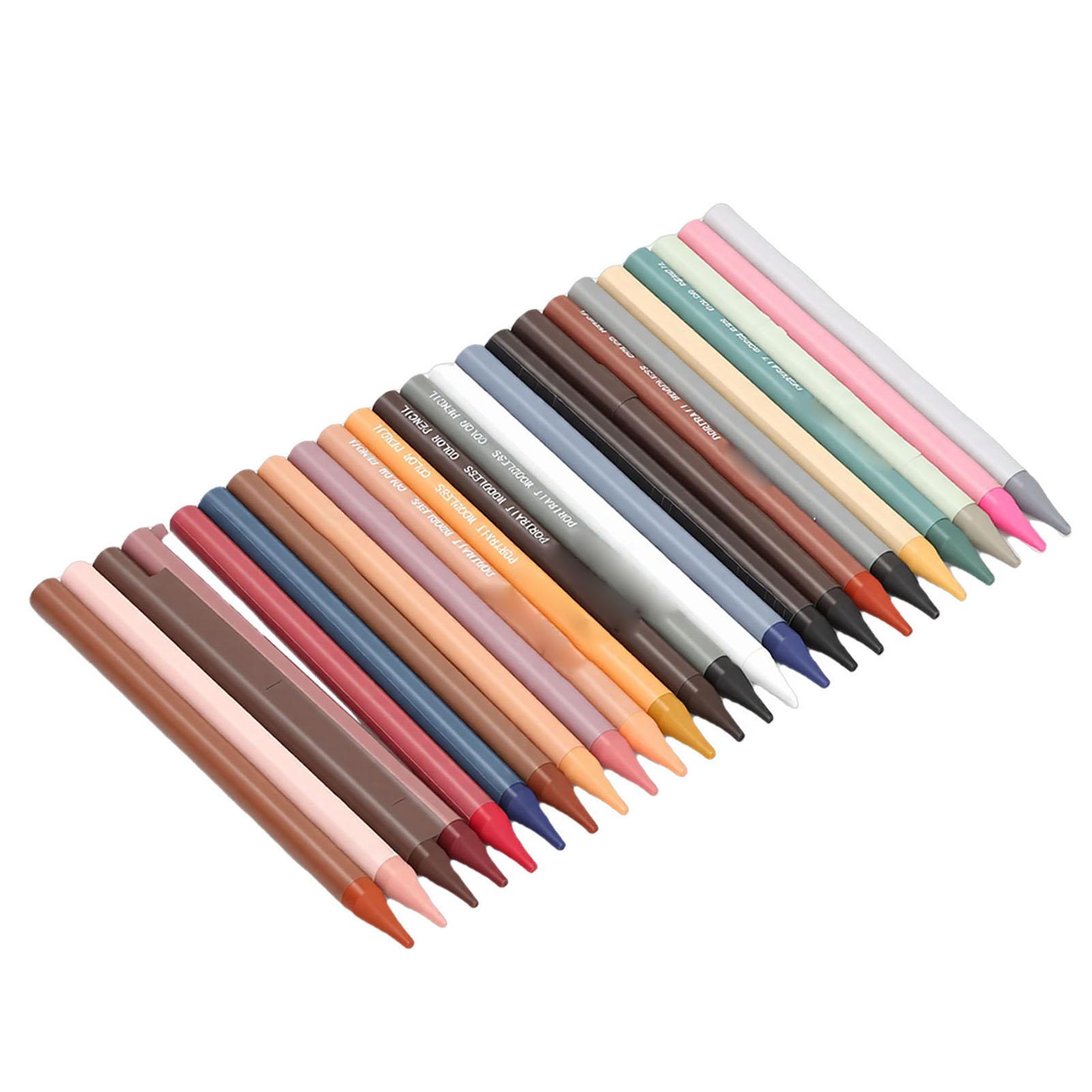 

24 Colors Pencil Set Oil Based Pigment Woodless Colorful Pencils for Drawing Blending Layering Adults Students