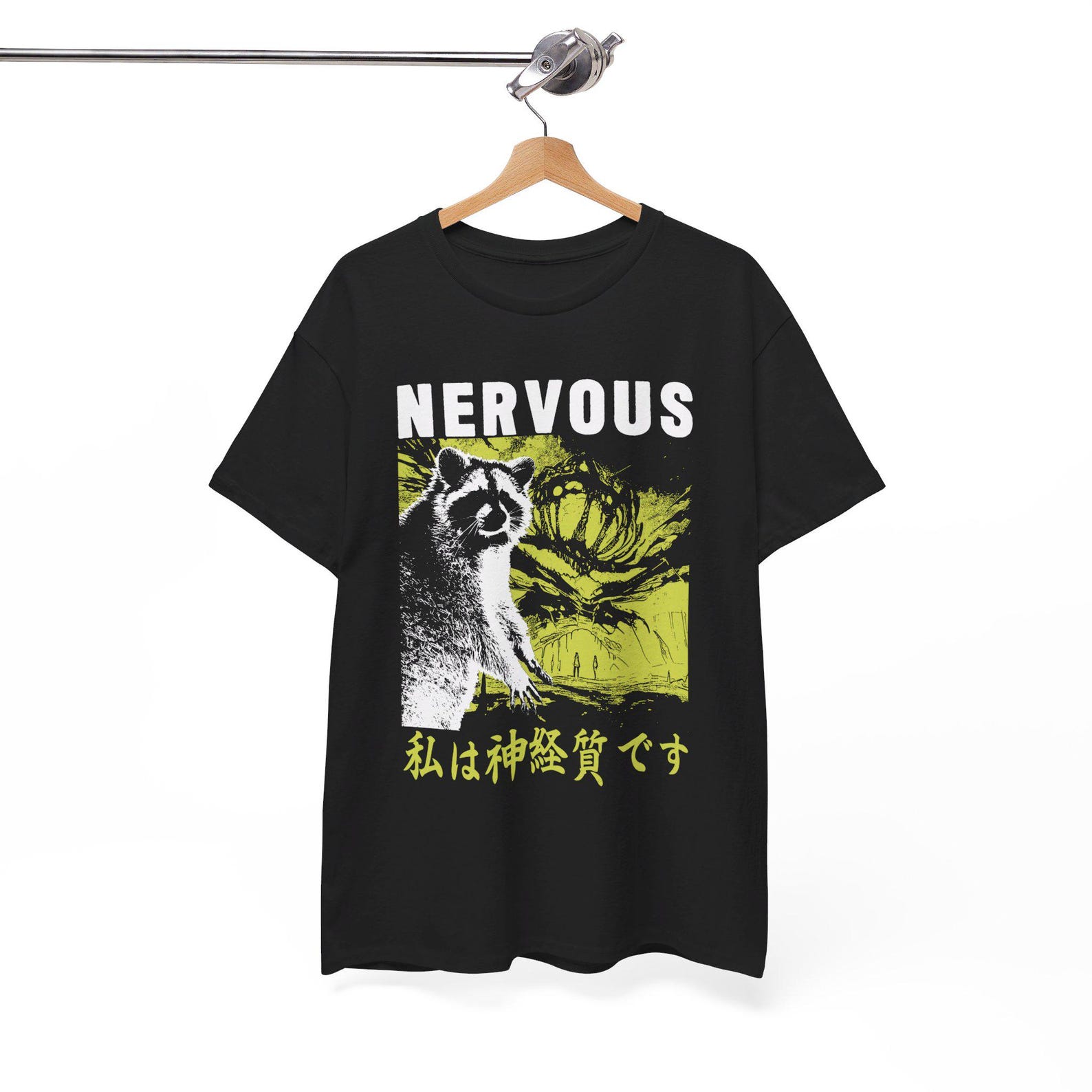 Nervous Raccoon Japanese T-Shirt 2XL