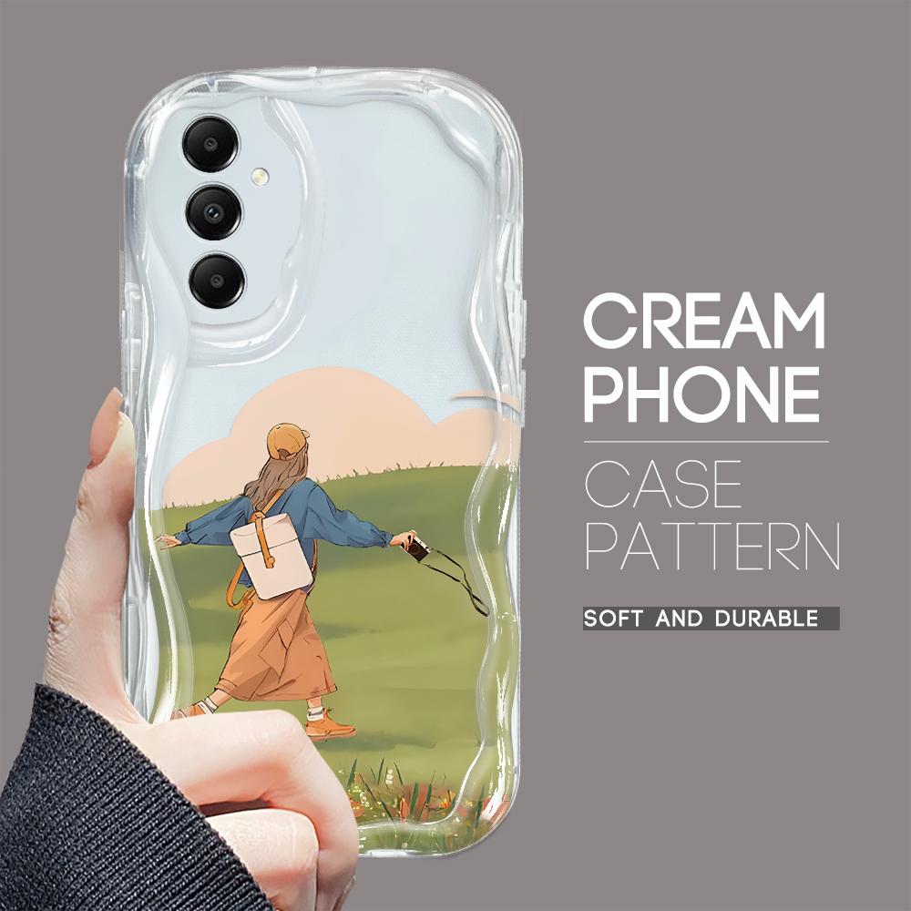 

Милый мультяшный узор, кремовая текстура, мягкий силиконовый чехол с волнистыми краями, чехол для телефона Samsung Samsung A72 5G прозрачный