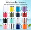 12oz Stainless Steel Double Wall Insulated Coffee Cup with Handle - Portable Office Mug