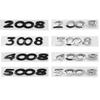 3d ABS Chrome Black Logo 3008 2008 4008 5008 Emblem Number Letters AAS4 Nameplate Sticker Car Trunk Badge Adhesive Decal Accessories