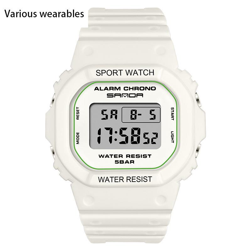 Quadratische multifunktionale elektronische Uhr Sportuhr wasserdichte im Dunkeln leuchtende Studentenmodeuhr