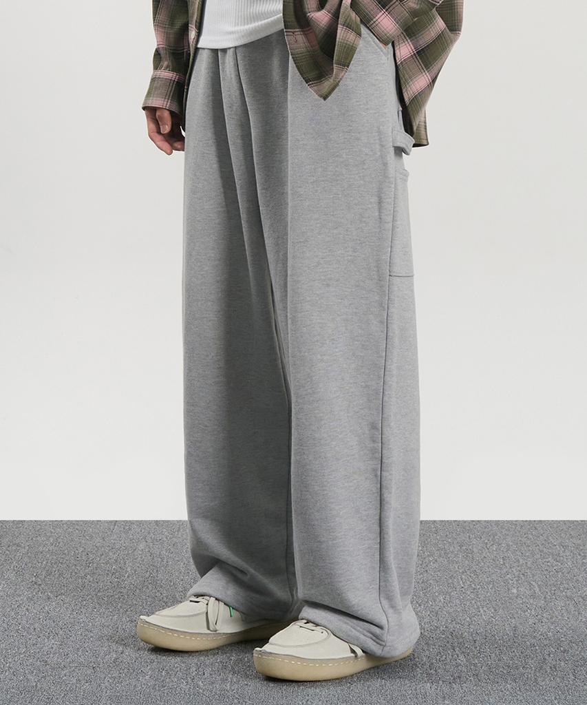 EXCONTAINER Wide String Carpenter Sweatpants (Melange Grey)