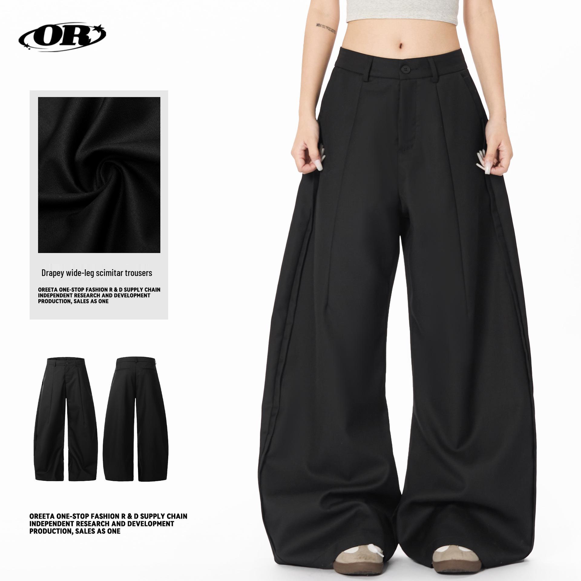 

OREETA High-End Wide-Leg Scimitar Western Floor-Length Trousers Extra Large