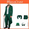 Irish Saint Patricks Day Mens Tuxedo Suit With Top Hat And Cane For Stage Performances