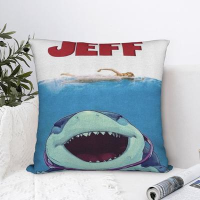 Jeff The Land Shark Movie Pillowcase Soft Fabric Cushion Cover Gift  Pillow Case Cover Home Square 18"