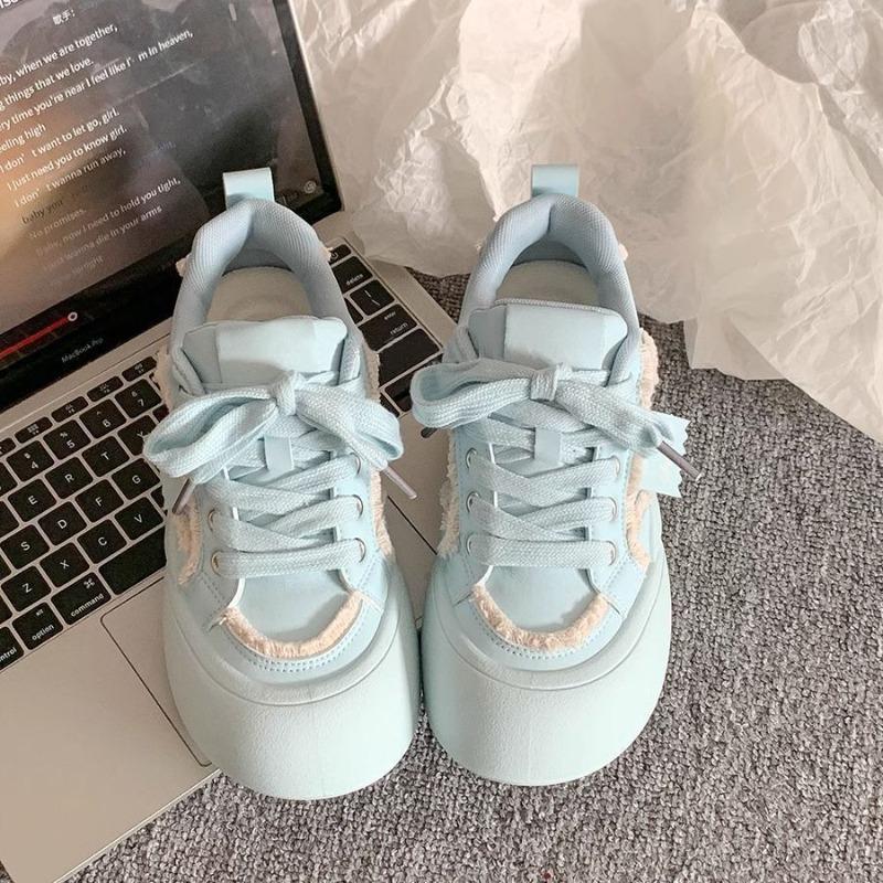 Modieuze Sneakers voor Dames 2025 Nieuwe Lente en Herfst Veelzijdige Schoenen, Dikgezoolde Witte Sneakers, Niche Broodschoenen voor Dames