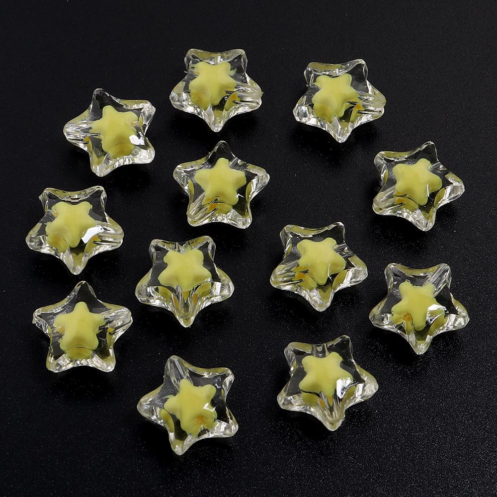30/50pcs Star Acrylic Beads Candy Color Loose Spacer Beads For Jewelry Making DIY Bracelets Necklace Phone Key Chain Accessories