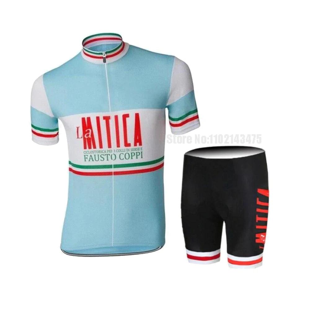 El Mítico Fausto Coppi Conjunto de Maillot de Ciclismo Retro Transpirable Maillot de Bicicleta Maillot Ciclismo Hombre 2026 Verano Conjunto de Traje de Ciclismo Transpirable