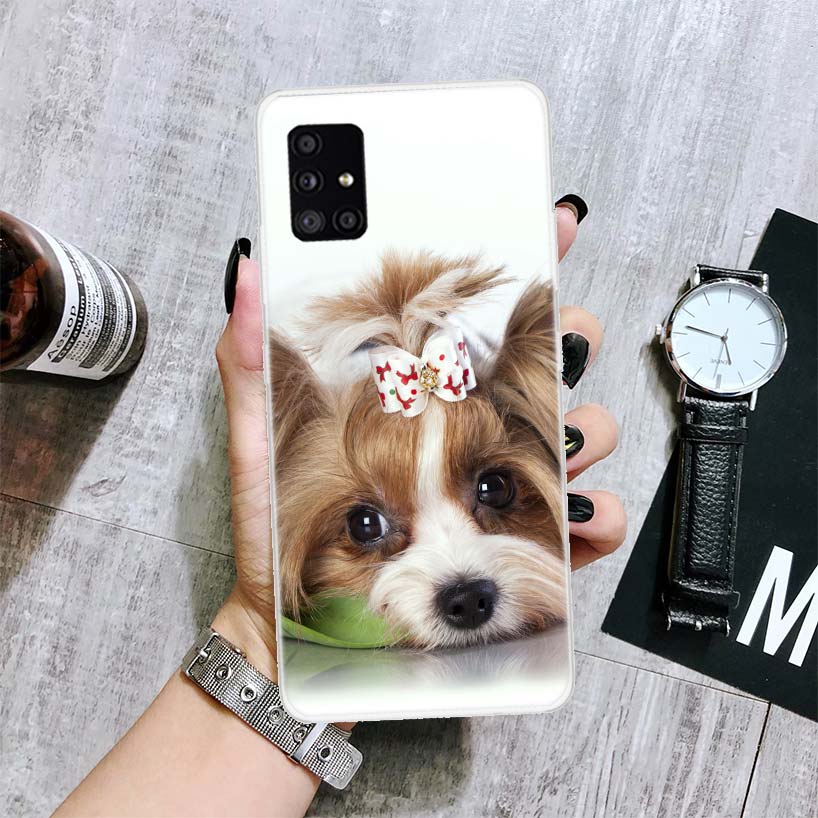 

Чехол для телефона с изображением щенка йоркширского терьера для Samsung Galaxy A12 A22 A32 A42 A52 A72 A51 A71 5G A41 A31 A21 A02S M12 M21 M31 M30S Samsung A71 5G