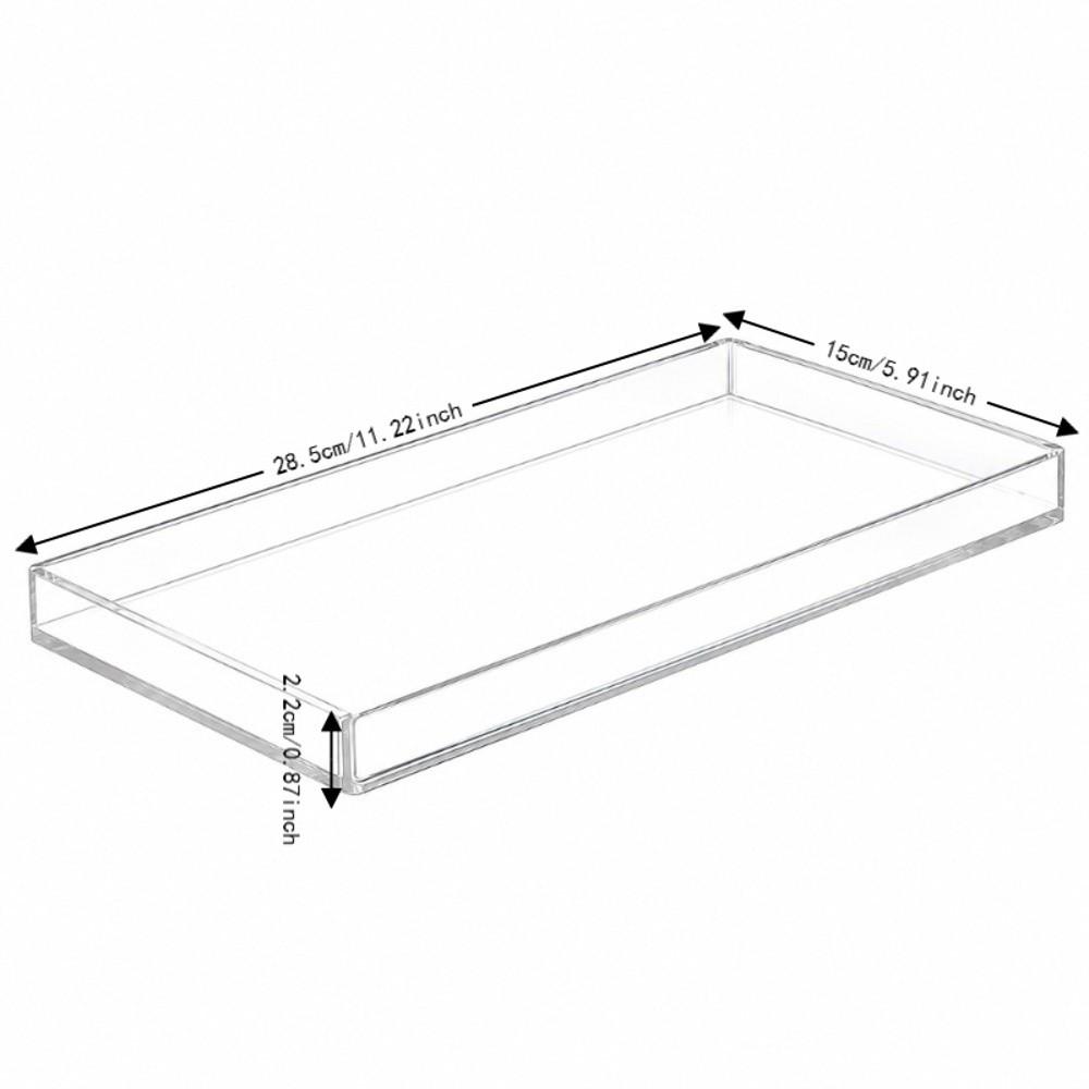2 PCS Transparent Bathroom Tray Acrylic Acrylic Organizer Tray Practical Clear Vanity Tray  Counter