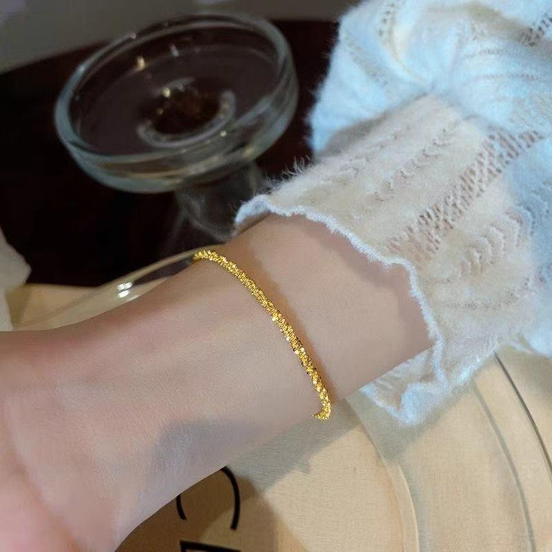 Exquisite Minimalist Gold Twist Chain Bracelet for Women