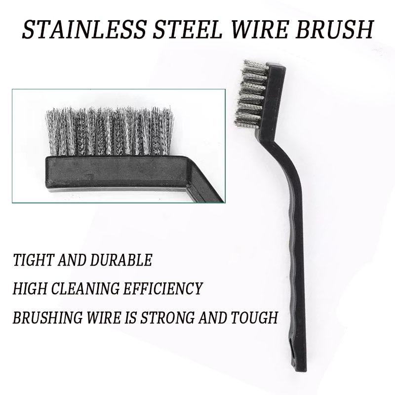 6Pcs Stainless Steel Wire Brush Dirt Hard Cleaning Toothbrush Industrial Toothbrush Mini Copper Steel Wire Brush