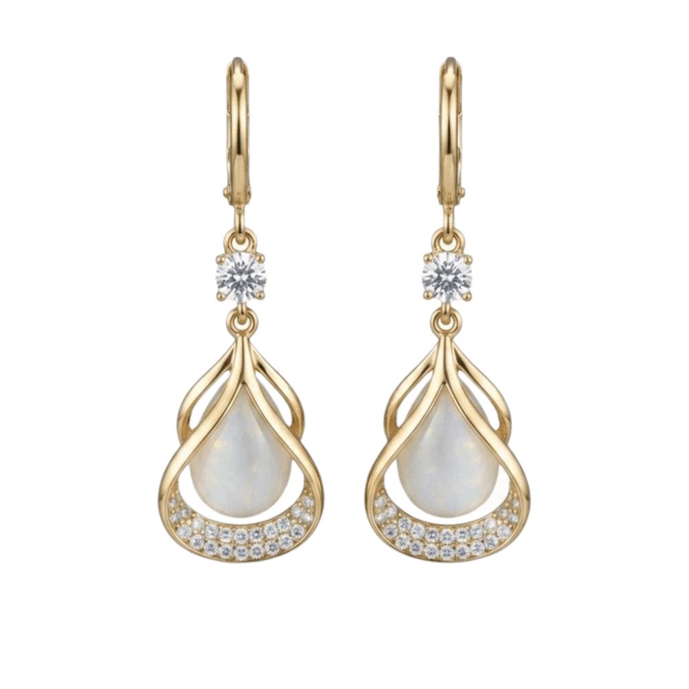 Women Jewelry Rhinestone Dangle Earrings Luxury Cat Eye Stone Earrings Water Drop Earrings Party