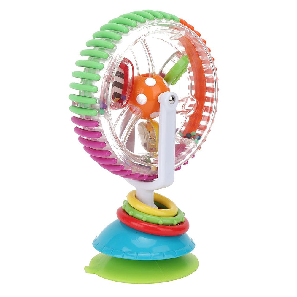 Handheld Colorful Baby Rattle Rotating Baby Chair Stroller Toy with Sunction Cup