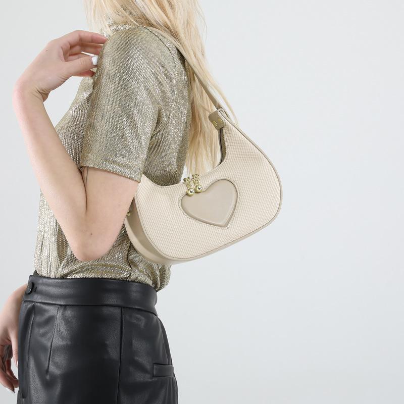 Fashion single shoulder armpit bag 2025 new Korean version portable single shoulder dumpling bag solid color simple love women's bag