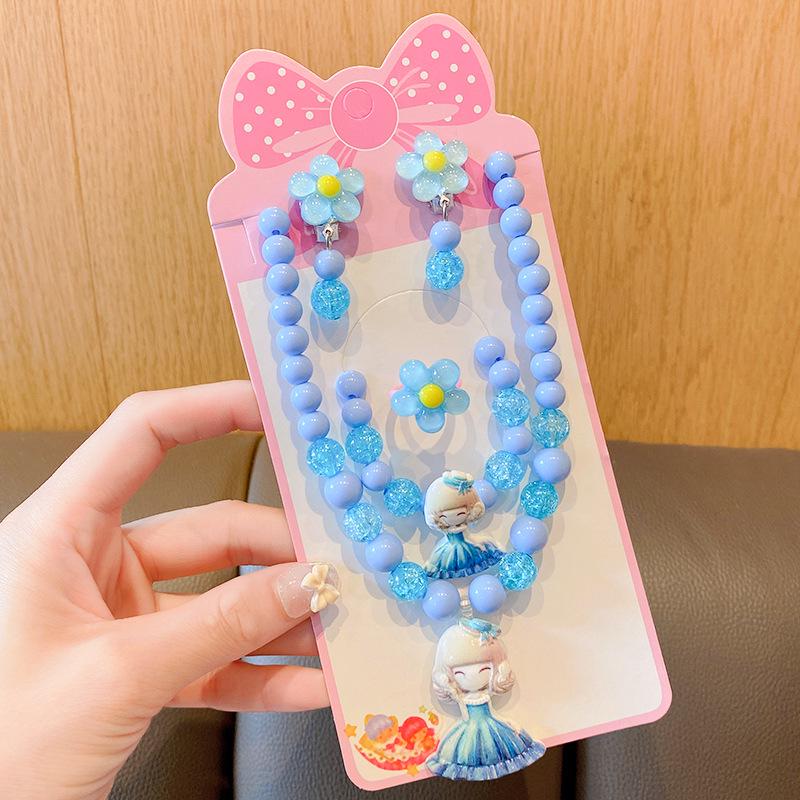 

Розовый набор принцессы ЛинаБелл для девочек: Ожерелье, кольцо, серьги и браслет