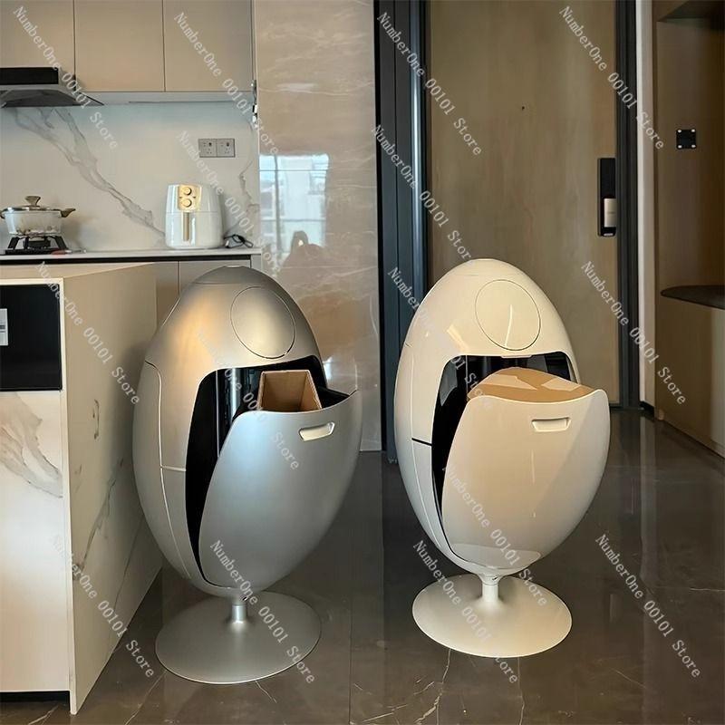 Egg-shaped Trash Can, High-end Storage Bucket for Home Living Room, Luxury High-end Home Decoration Item