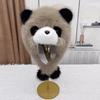 Parent-child Autumn and Winter Cute Plush Panda Hat Thick Warm Large Head Circumference Imitation Fox Fur Pullover Hat Earmuffs Hat