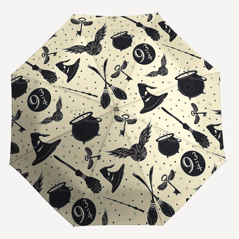 1PC Halloween Wizardry Umbrella-8-Rib Reinforced, Automatic Open, Lightweight & Durable, Cute Fashion Accessory for Outdoor, D2690