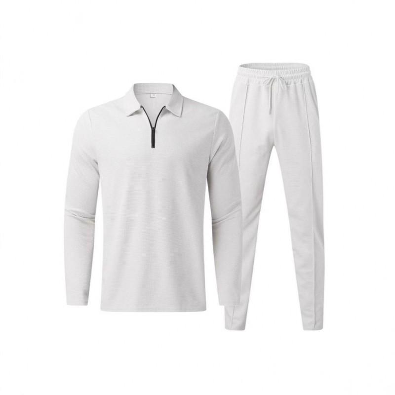Mens Long Sleeve T-Shirt Pants Set Casual Sportswear Outfit Cotton Blend Two Piece Suit