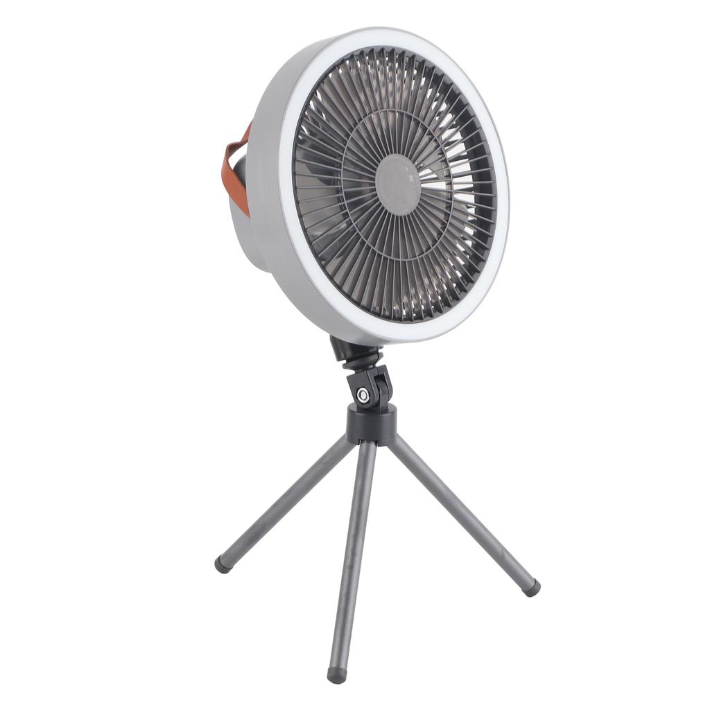 Portable USB Rechargeable Tripod Fan Outdoor Camping Tripod Fan for Outdoor Camping Tent Gray