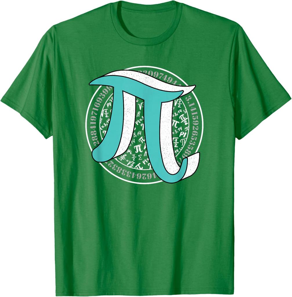 Pi Symbol Math Equations Teacher Student Graphic Tee Short Sleeve Cotton Casual T-Shirt