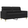 Vidaxl 2-Seater Sofa, Black, 140 Cm, Upholstered In Fabric