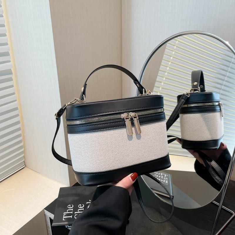 

Summer new leopard print contrasting color temperament portable storage bag box square bag simple and versatile casual shoulder messenger bag чёрный