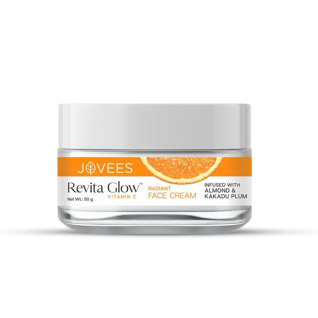 Jovees Revita Glow Vitamin C Cream 50g For Radiant Skin Hydration Anti Dark Spots Hyperpigmentation Fine Lines Gentle Moisturizer All Skin Types